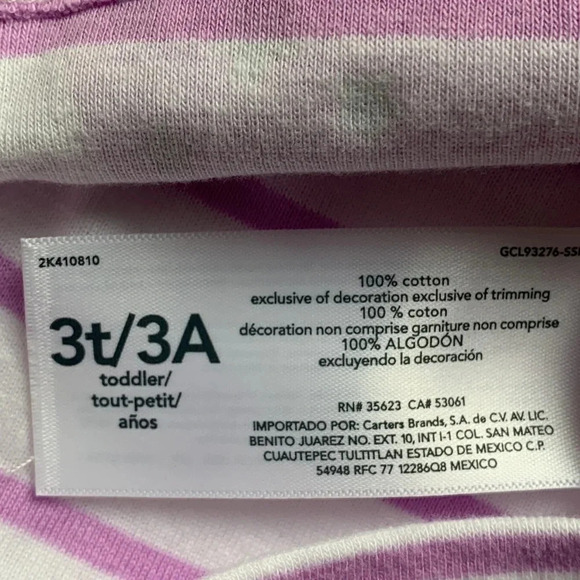 Carter’s Graphic Striped Cotton Tee Shirt 3T - Picture 5 of 5